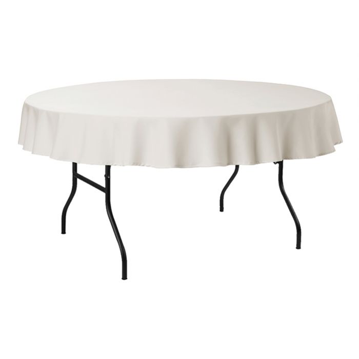 Klaptafel rond 122 cm incl wit tafelkleed