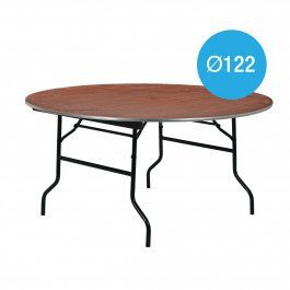 Klaptafel rond 122 cm incl wit tafelkleed